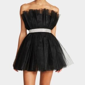 BETSEYS BLING TULLE mini dress. Blk Sz Lg